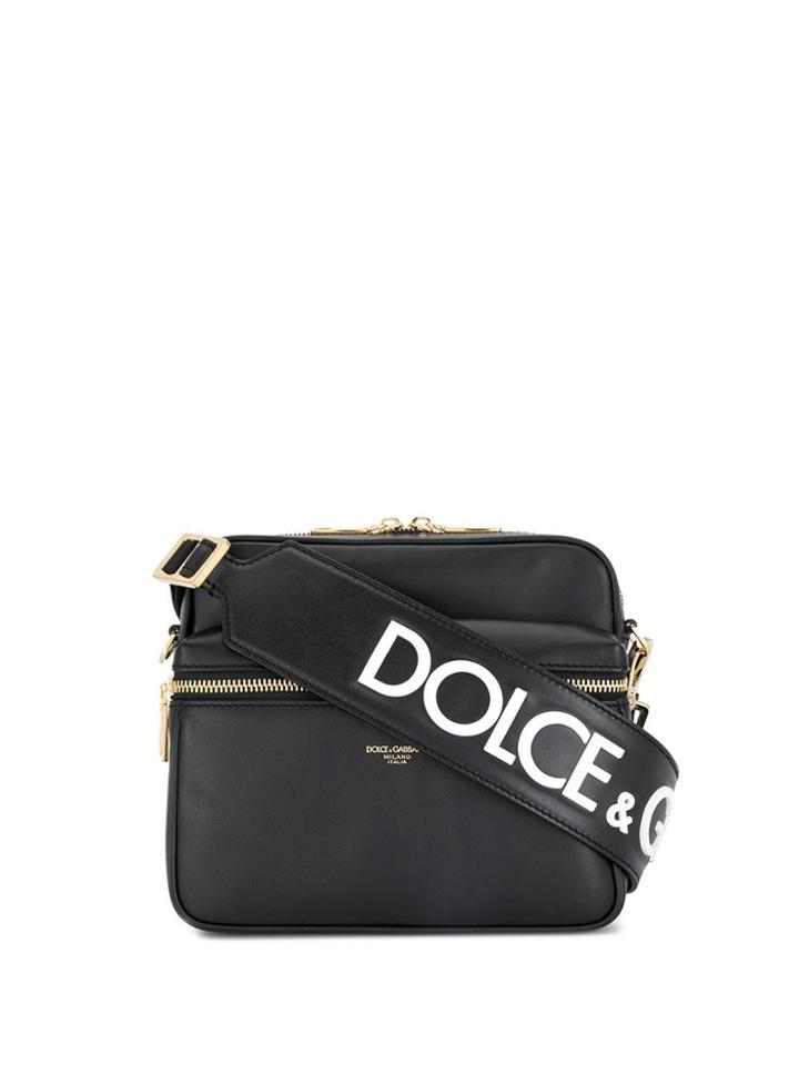 Dolce & Gabbana Logo Stamp Messenger Bag - Black