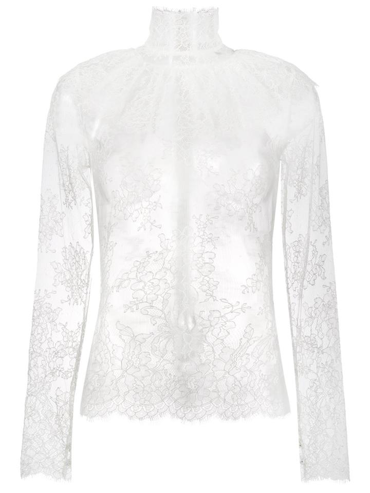 Bella Freud Lady Jane Sheer Lace Blouse - White