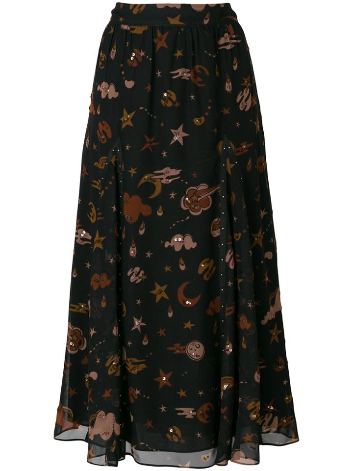 Coach Outerspace Print Skirt - Black