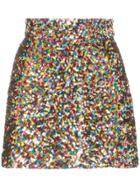 Attico Sequin-embellished Mini Skirt - 021 Multicoloured