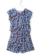 Msgm Kids Printed Playsuit, Girl's, Size: 14 Yrs, Blue