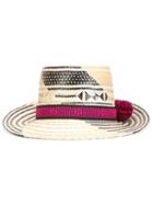 Yosuzi Pompom Detail Hat, Women's, Black, Straw