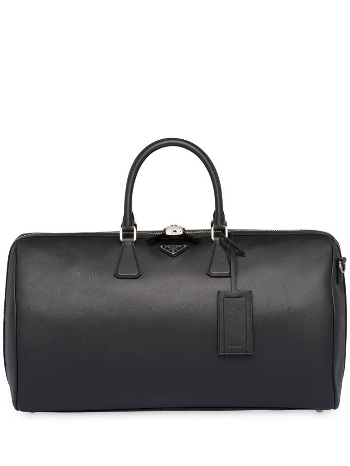 Prada Saffiano Leather Duffle Bag - Black