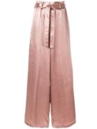 Osman Belted Wide Leg Trousers - Pink