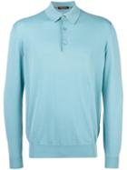 Loro Piana Longsleeved Polo Shirt, Men's, Size: Medium, Blue, Cotton