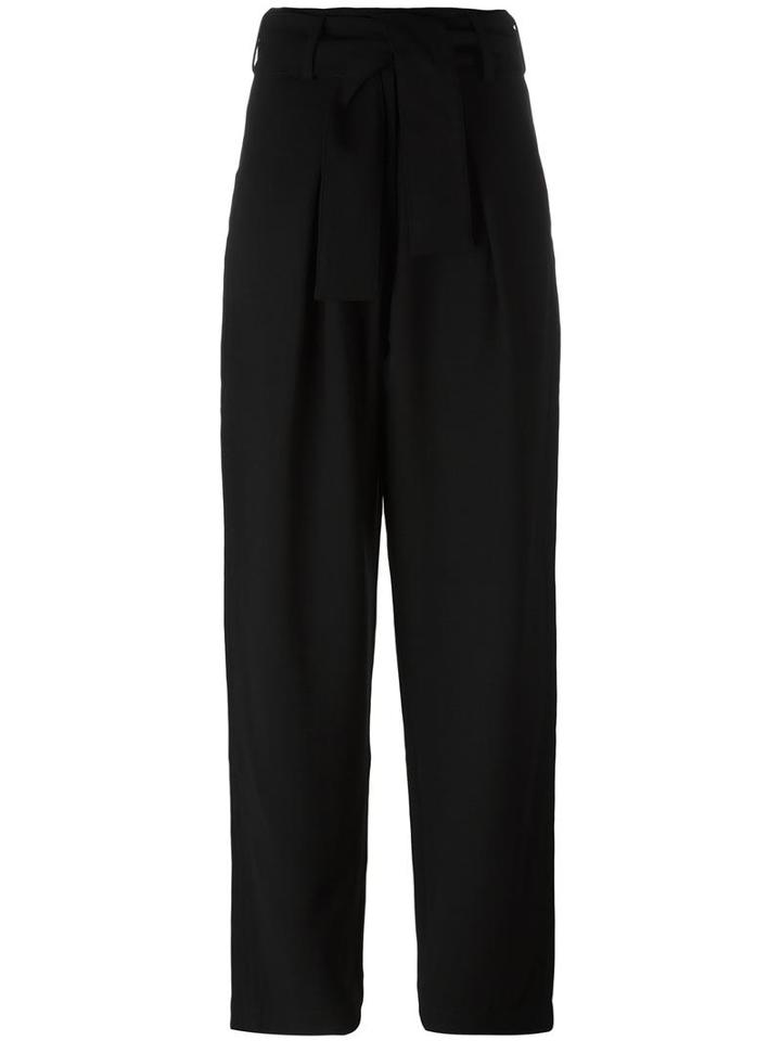Marcelo Burlon County Of Milan - Belted Trousers - Women - Cotton/polyamide/spandex/elastane/virgin Wool - 42, Black, Cotton/polyamide/spandex/elastane/virgin Wool