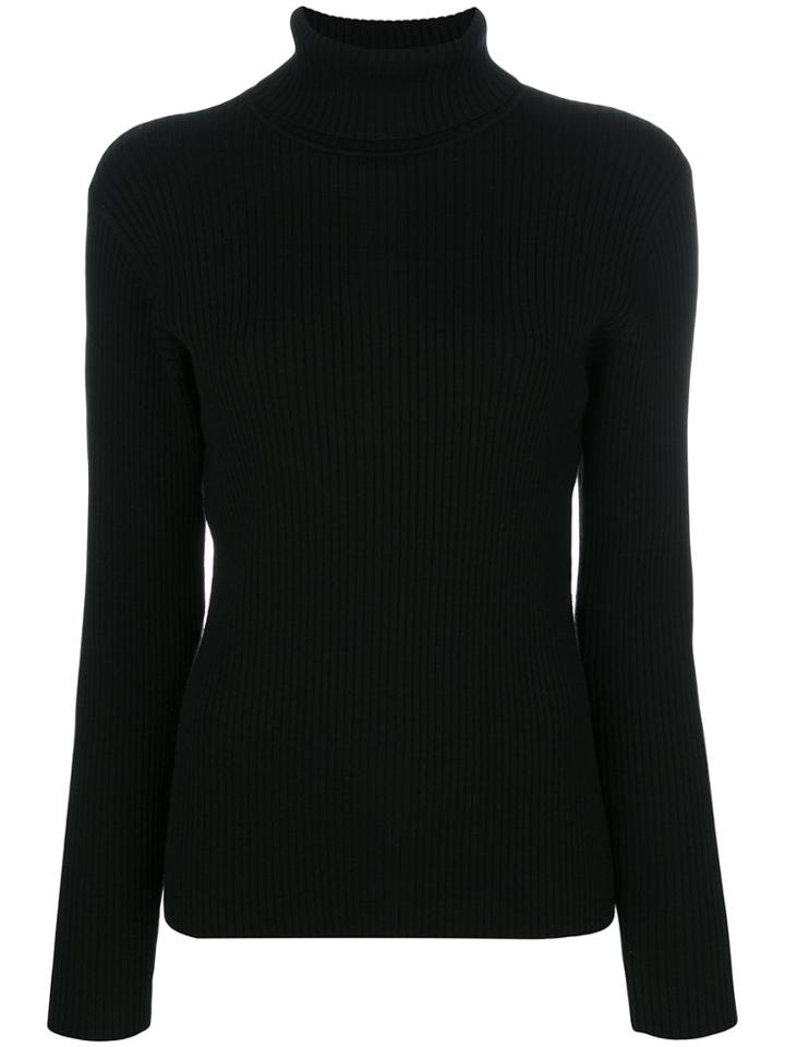 Victoria Victoria Beckham Buttoned Back Turtleneck Jumper - Black