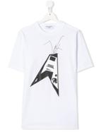Neil Barrett Kids Teen Guitar Print T-shirt - White