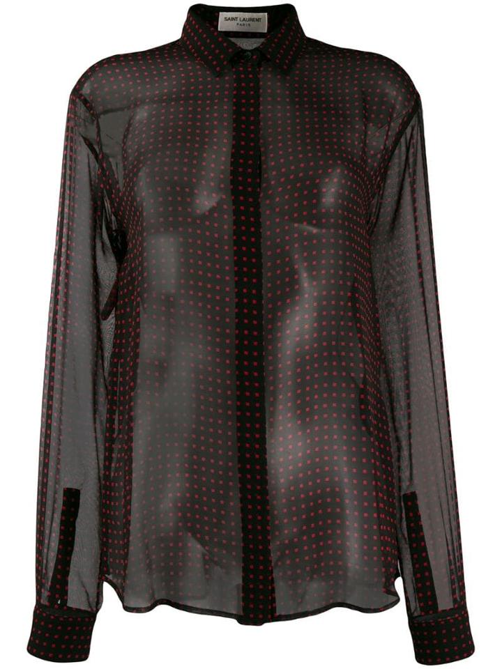 Saint Laurent Polka Dots Shirt - Black