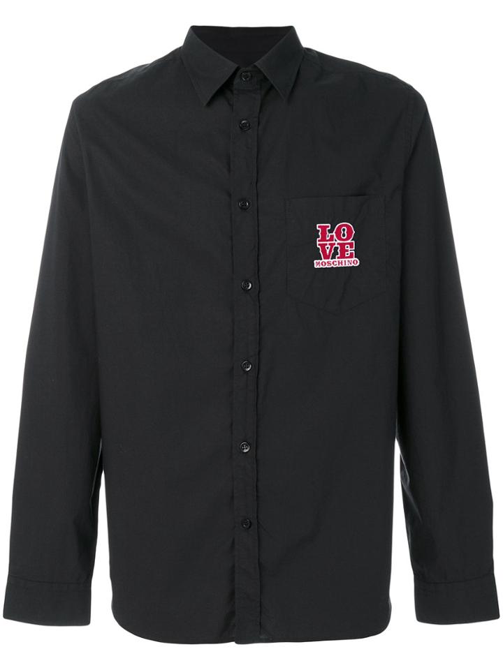 Love Moschino Embroidered Logo Shirt - Black
