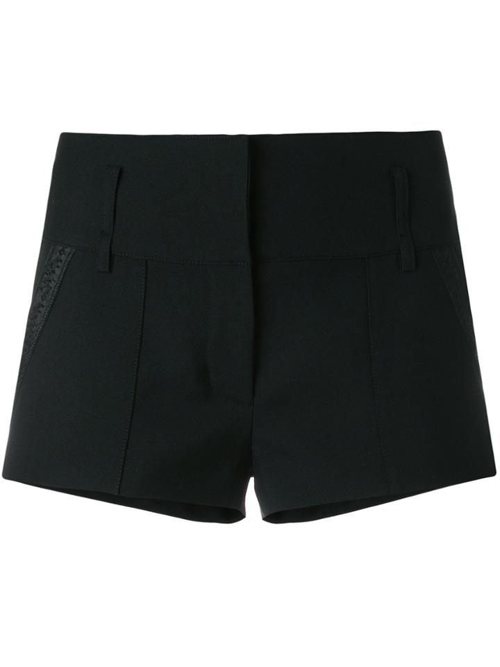 Saint Laurent Ribbon Trimmed Short Shorts - Black