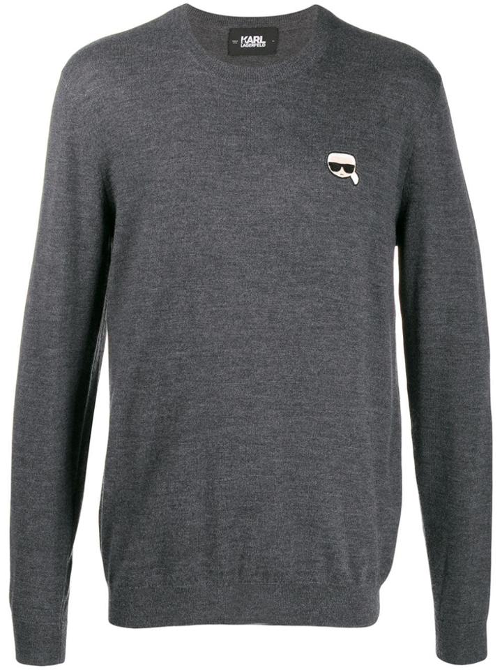 Karl Lagerfeld Karl Patch Jumper - Grey