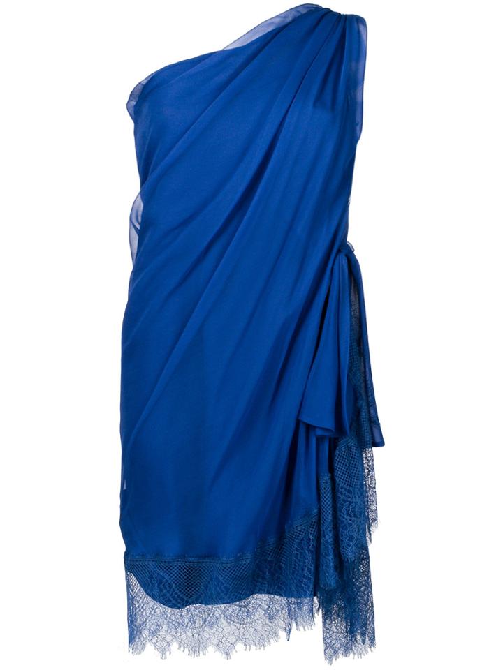 Alberta Ferretti One-shoulder Shift Dress - Blue