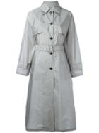 Prada Longline Trench Coat, Women's, Size: 36, Grey, Polyamide