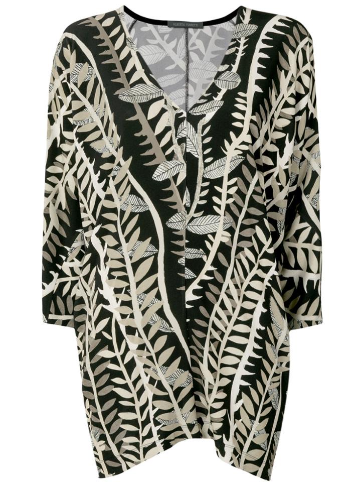 Alberta Ferretti Floral Embroidered Blouse - Black