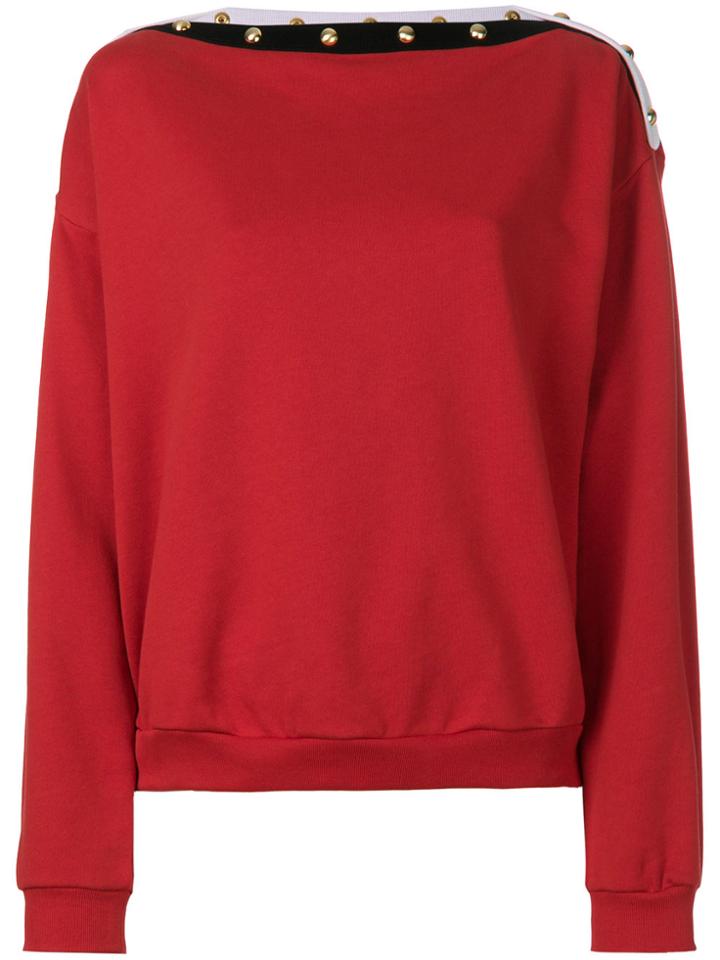 Philosophy Di Lorenzo Serafini Riveted Slash Neck Sweatshirt - Red