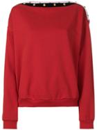 Philosophy Di Lorenzo Serafini Riveted Slash Neck Sweatshirt - Red