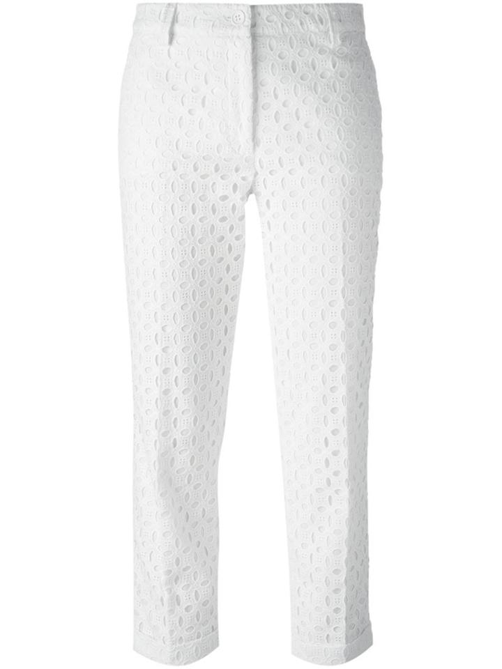 P.a.r.o.s.h. 'cosangil' Cropped Trousers, Women's, Size: Xl, White, Cotton