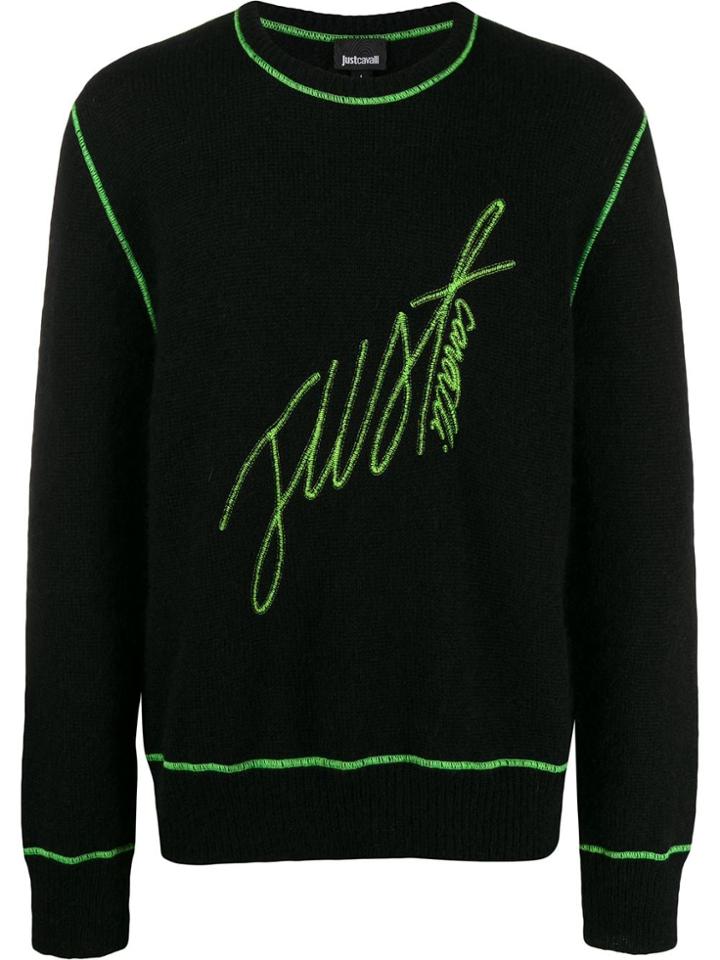 Just Cavalli Embroidered Logo Jumper - Black