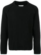 Maison Margiela Cable-knit Fitted Sweater - Black