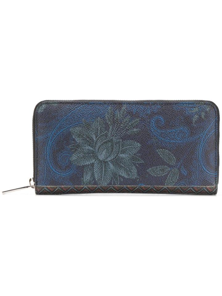 Etro Floral Paisley Zipped Wallet - Blue