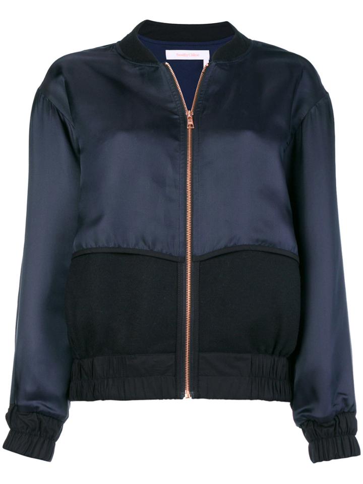See By Chloé Contrast Bomber Jacket - Blue