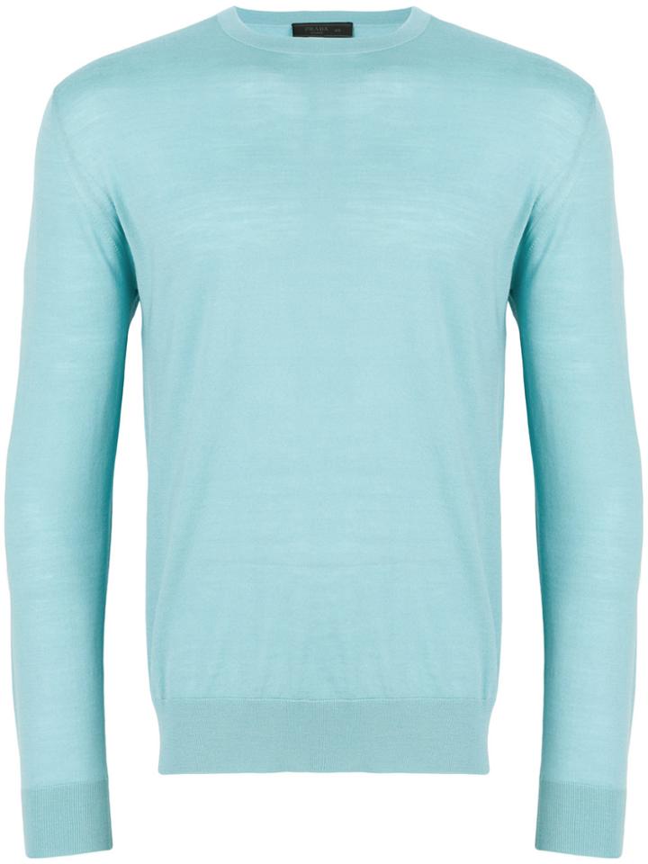 Prada Classic Crew Neck Jumper - Blue