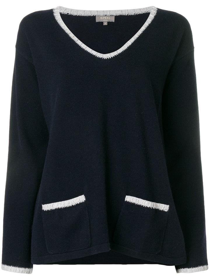 N.peal Crochet Detail Jumper - Blue