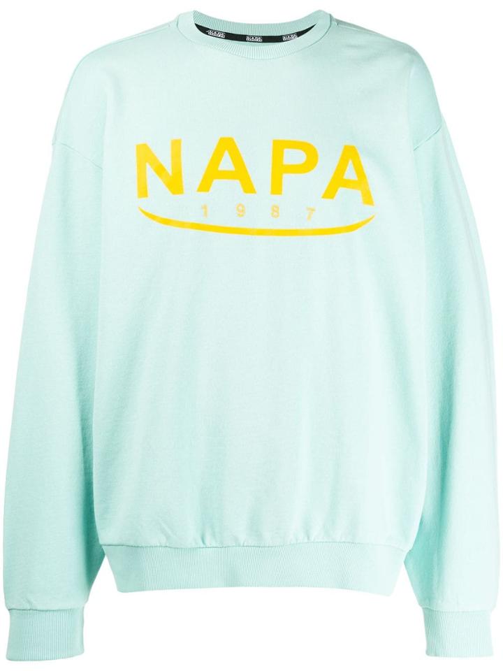 Napapijri Printed Logo Sweatshirt - Blue