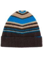 Drumohr Striped Knit Hat - Brown