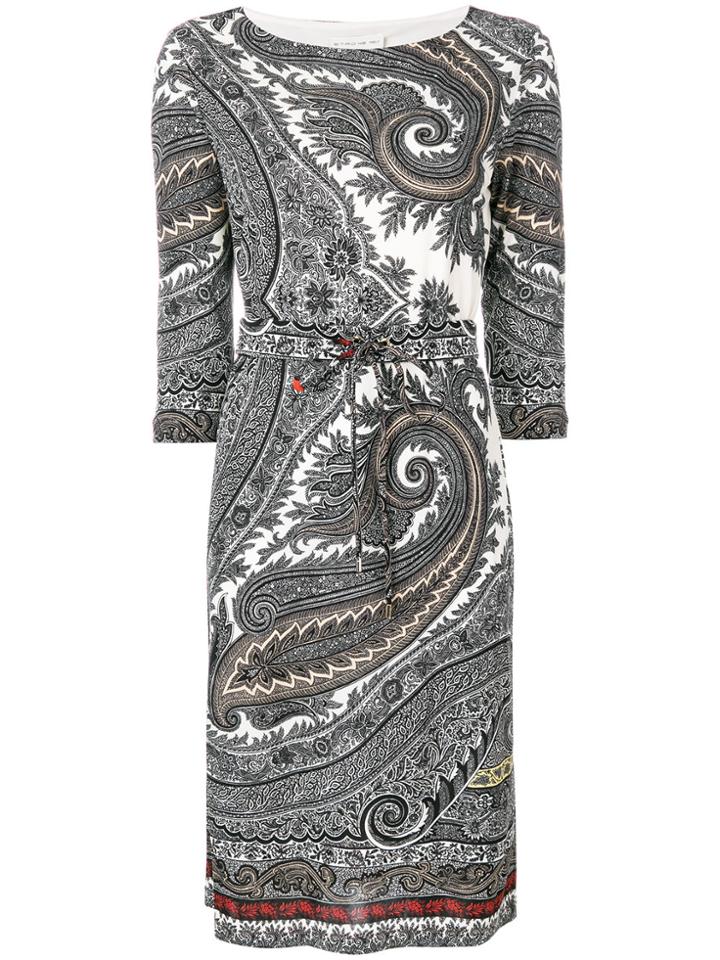 Etro Belted Patterned Dress - Black