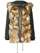 Ash Fur Trim Coat - Brown