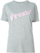 6397 Fresh! Print T-shirt, Women's, Size: Medium, Grey, Cotton/polyester