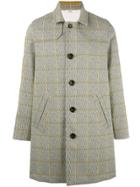 Bally Plaid Midi Coat - Yellow & Orange