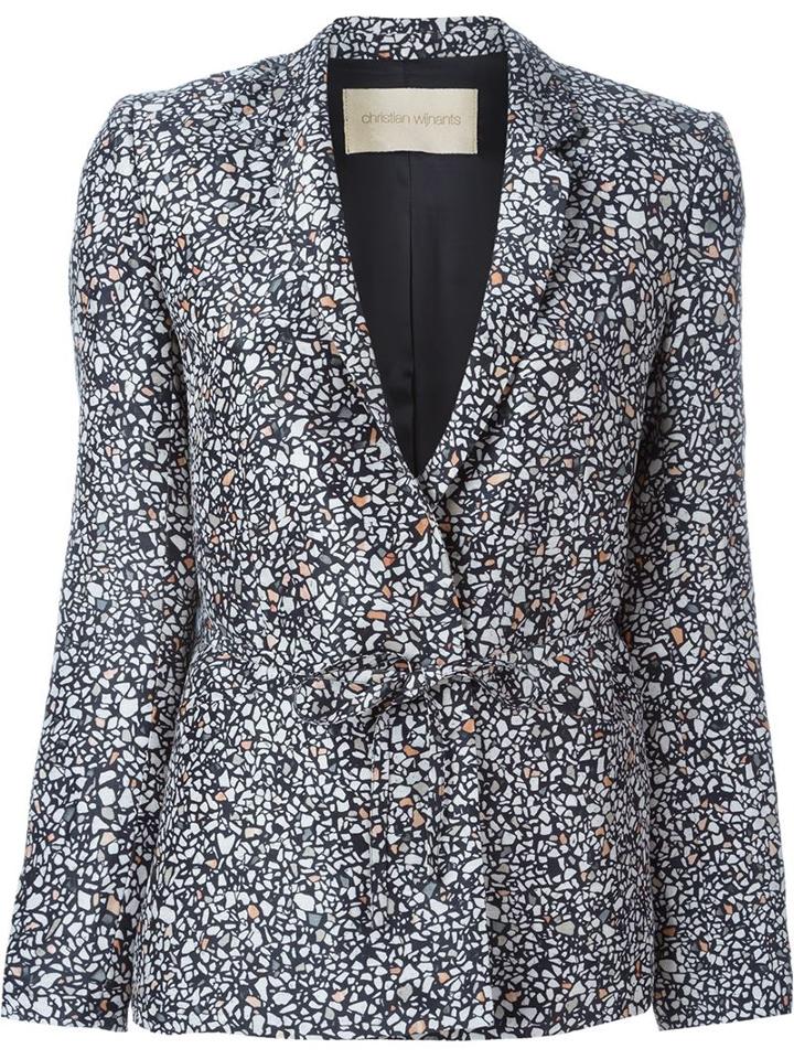 Christian Wijnants Jenny Blazer, Women's, Size: 36, Black, Linen/flax/silk/viscose