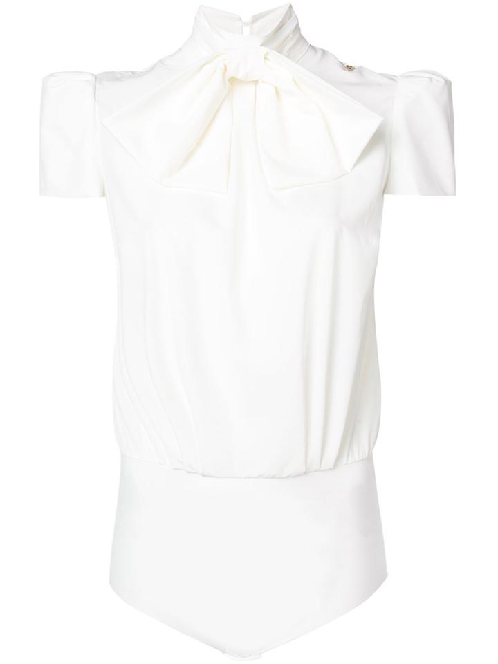 Elisabetta Franchi Bow Tie Blouse - White