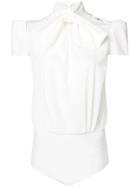 Elisabetta Franchi Bow Tie Blouse - White