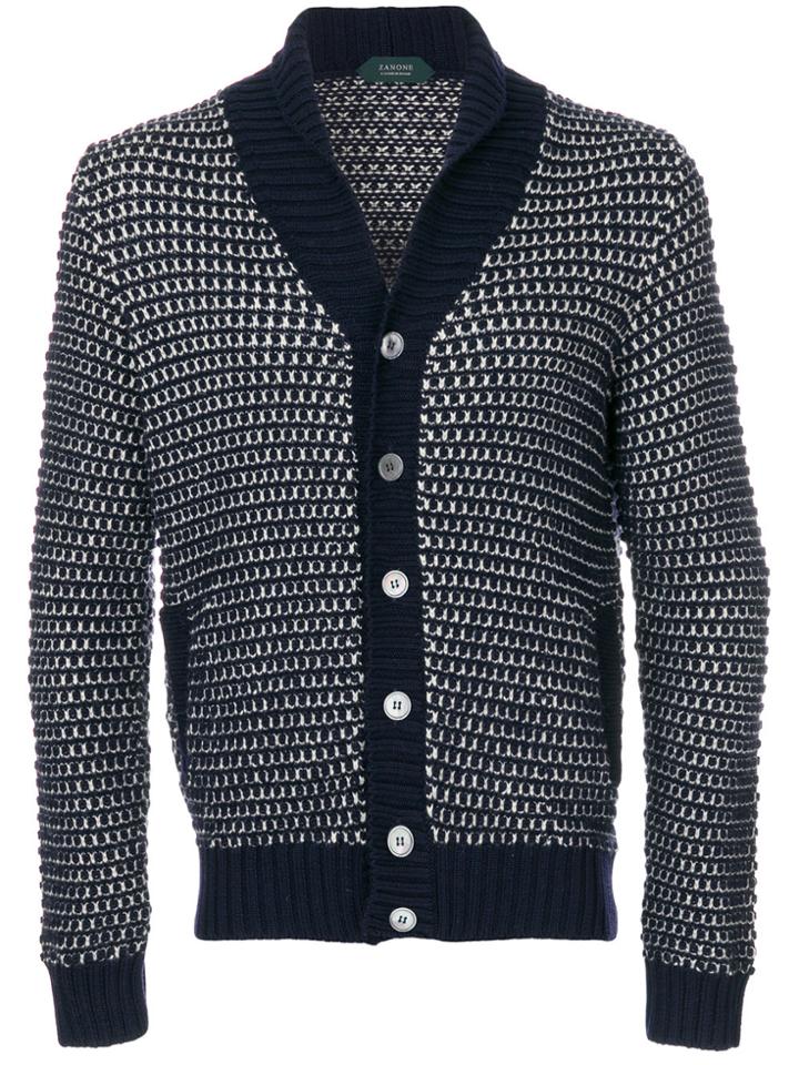 Zanone Shawl Collar Cardigan - Blue
