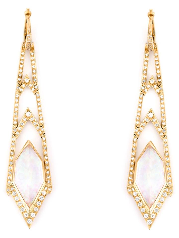 Stephen Webster 'crystal Haze' Long Diamond Earrings - Metallic