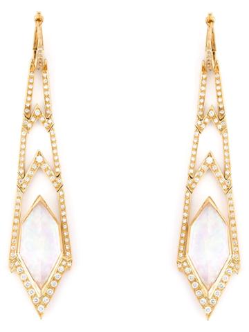 Stephen Webster 'crystal Haze' Long Diamond Earrings - Metallic