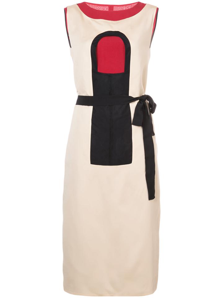Maison Margiela Colour-block Midi Dress - Red