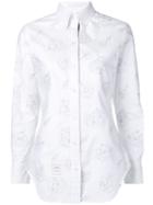 Thom Browne Floral Embroidery Carnation Shirt - White