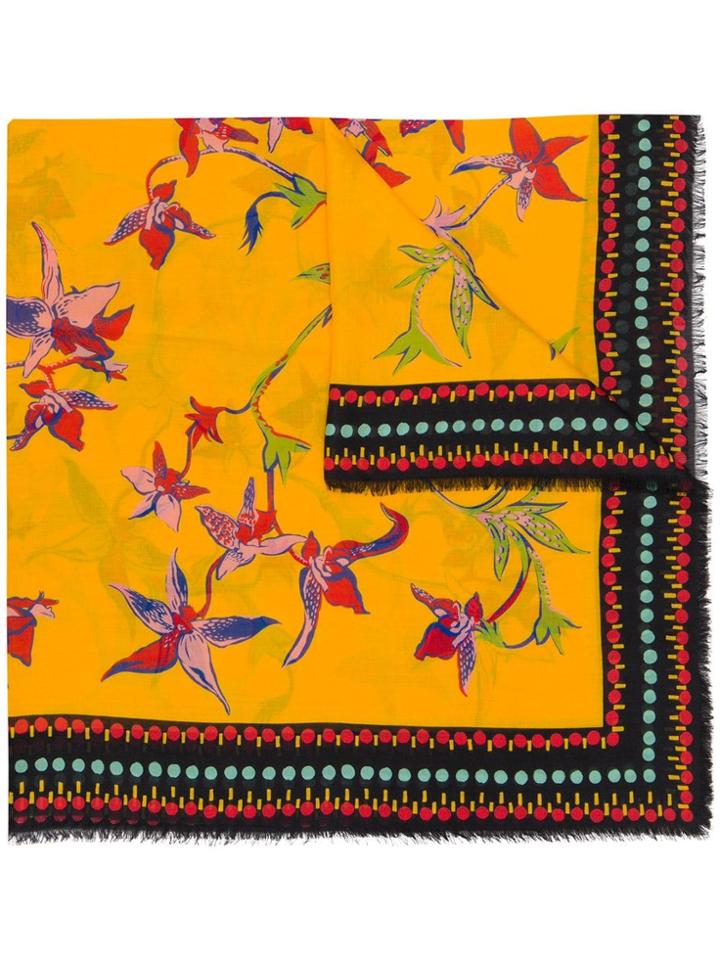 La Doublej Orchidea Print Scarf - Yellow