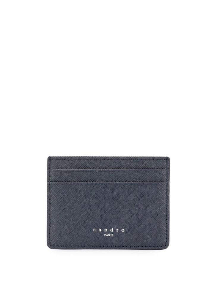 Sandro Paris Engraved Logo Cardholder - Blue