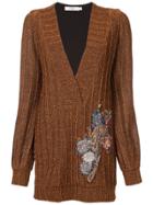 Patbo Lurex Embellished V-neck Tunic - Brown