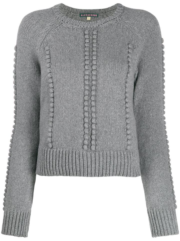Alexa Chung Cropped Bobble Knit Jumper - Grey