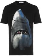 Givenchy Shark Print Cotton Short Sleeve T Shirt - Black