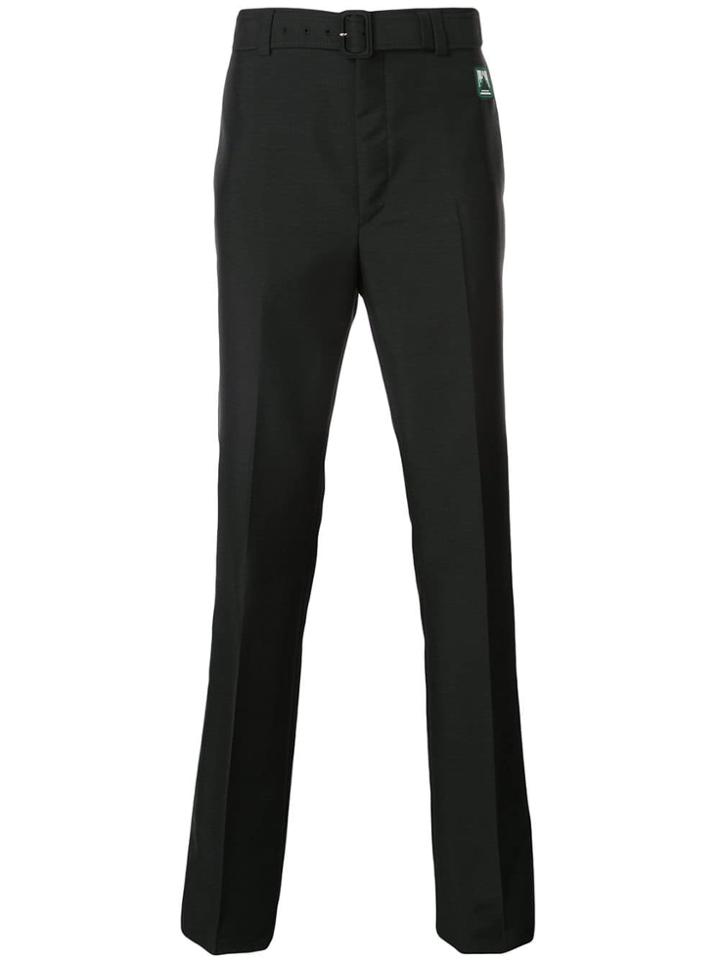Prada Belted Slim Trousers - Black
