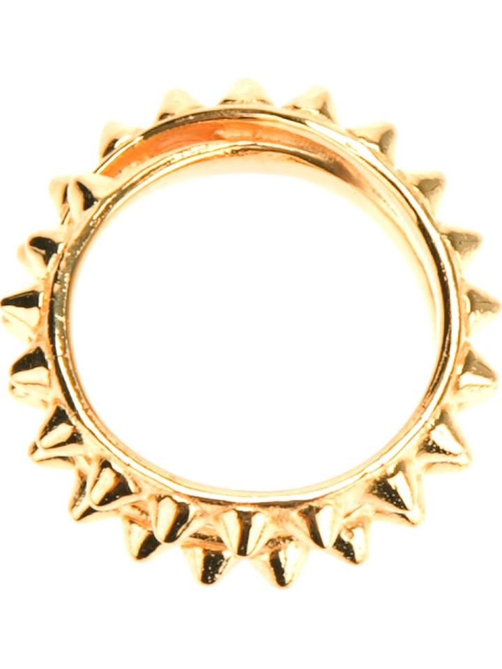 Tom Binns Double Pyramid Stud Ring, Women's, Metallic, Other Fibres