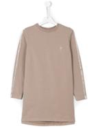 European Culture Kids Long Sleeved T-shirt Dress - Nude & Neutrals